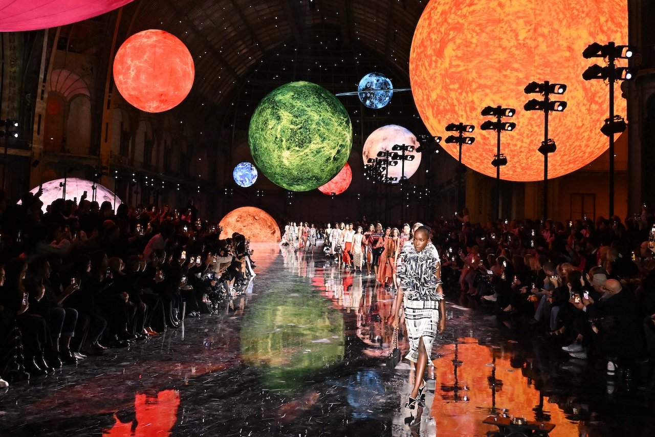 Models walk the runway during the Chanel Womenswear Spring/Summer 2026 show as part of Paris Fashion Week