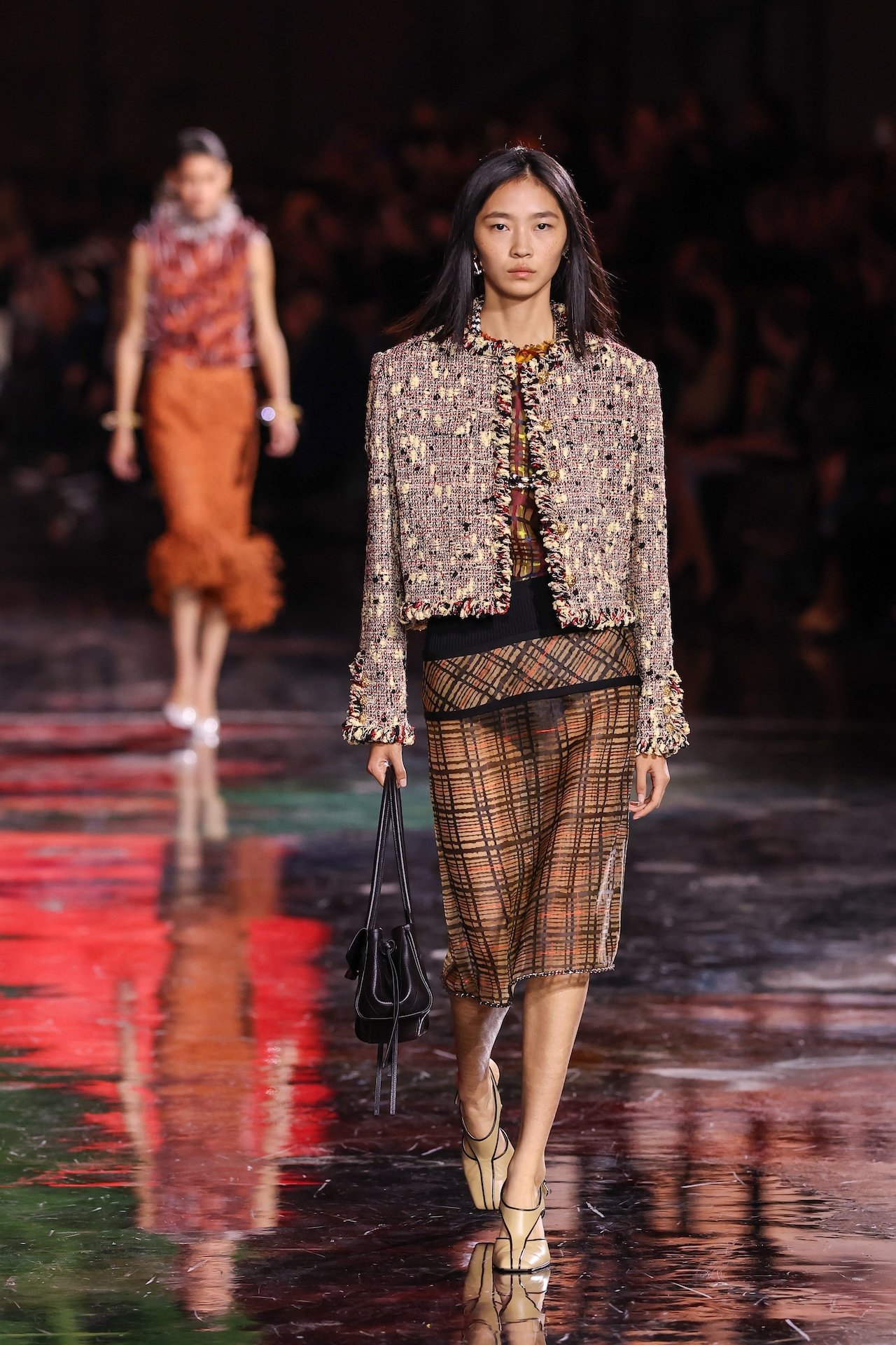 A model walks the runway during the Chanel Womenswear Spring/Summer 2026 show as part of Paris Fashion Week