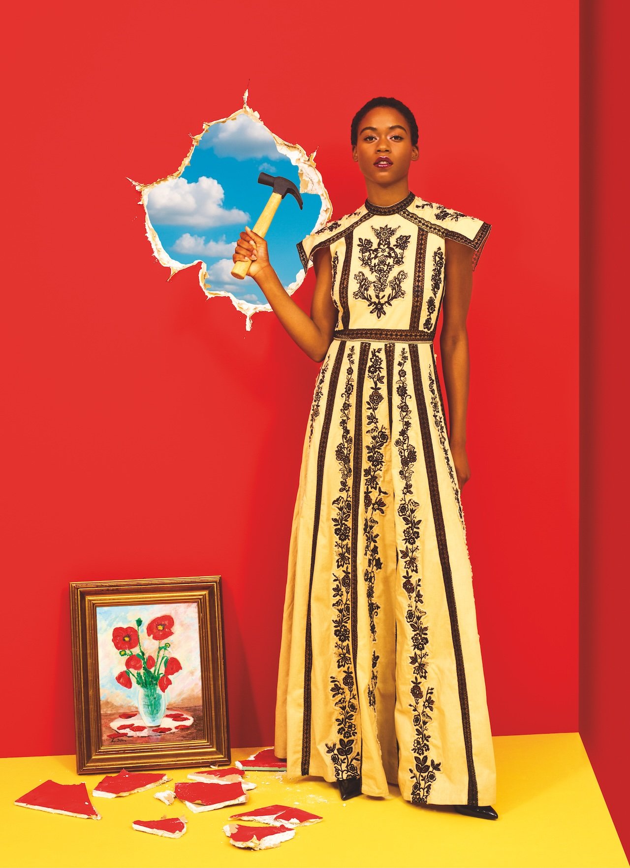 Dior dress, shoes, (800) 929-DIOR. 