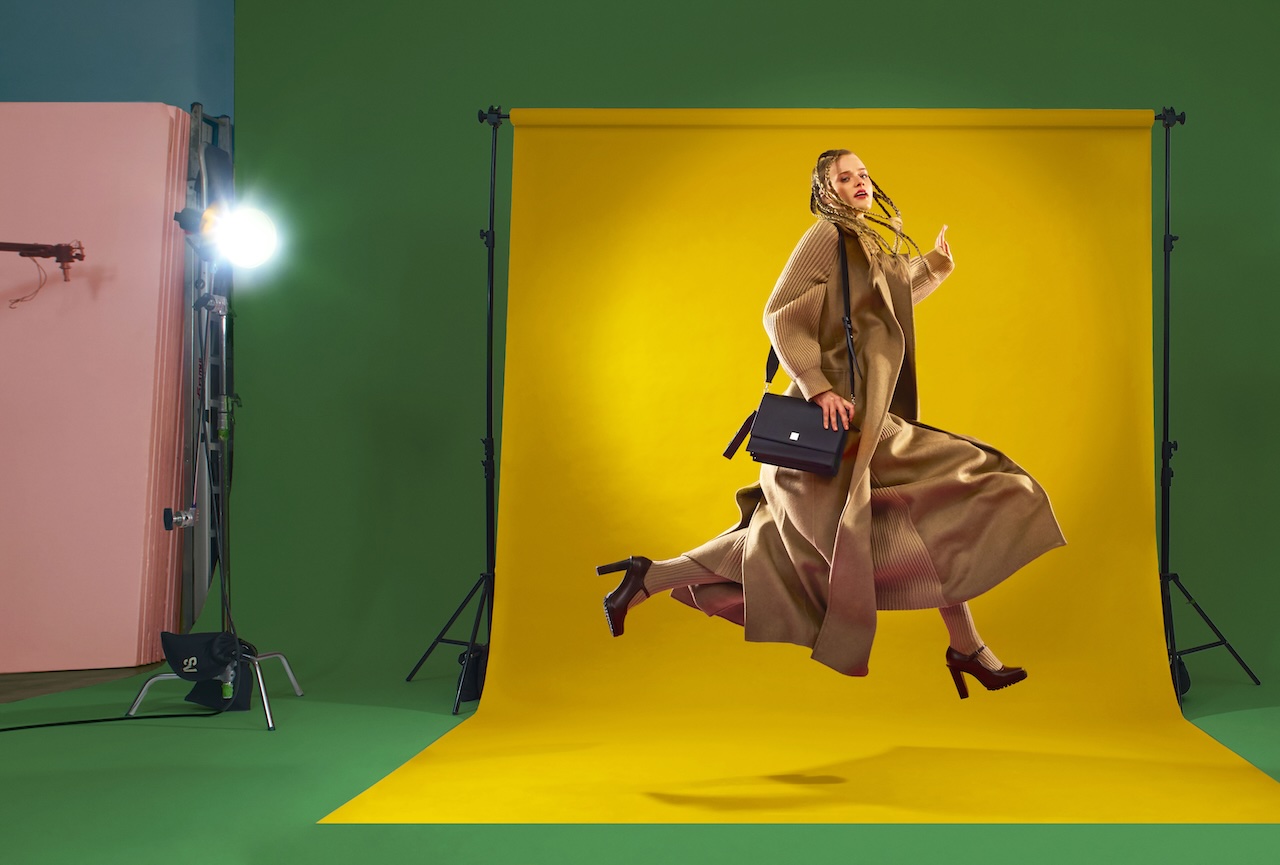 Max Mara coat, pants, belt, shoes, us.maxmara.com.