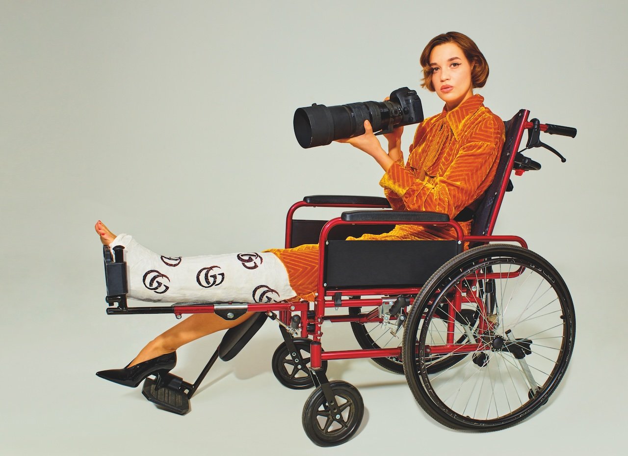 Gucci dress, shoes, gucci.com.