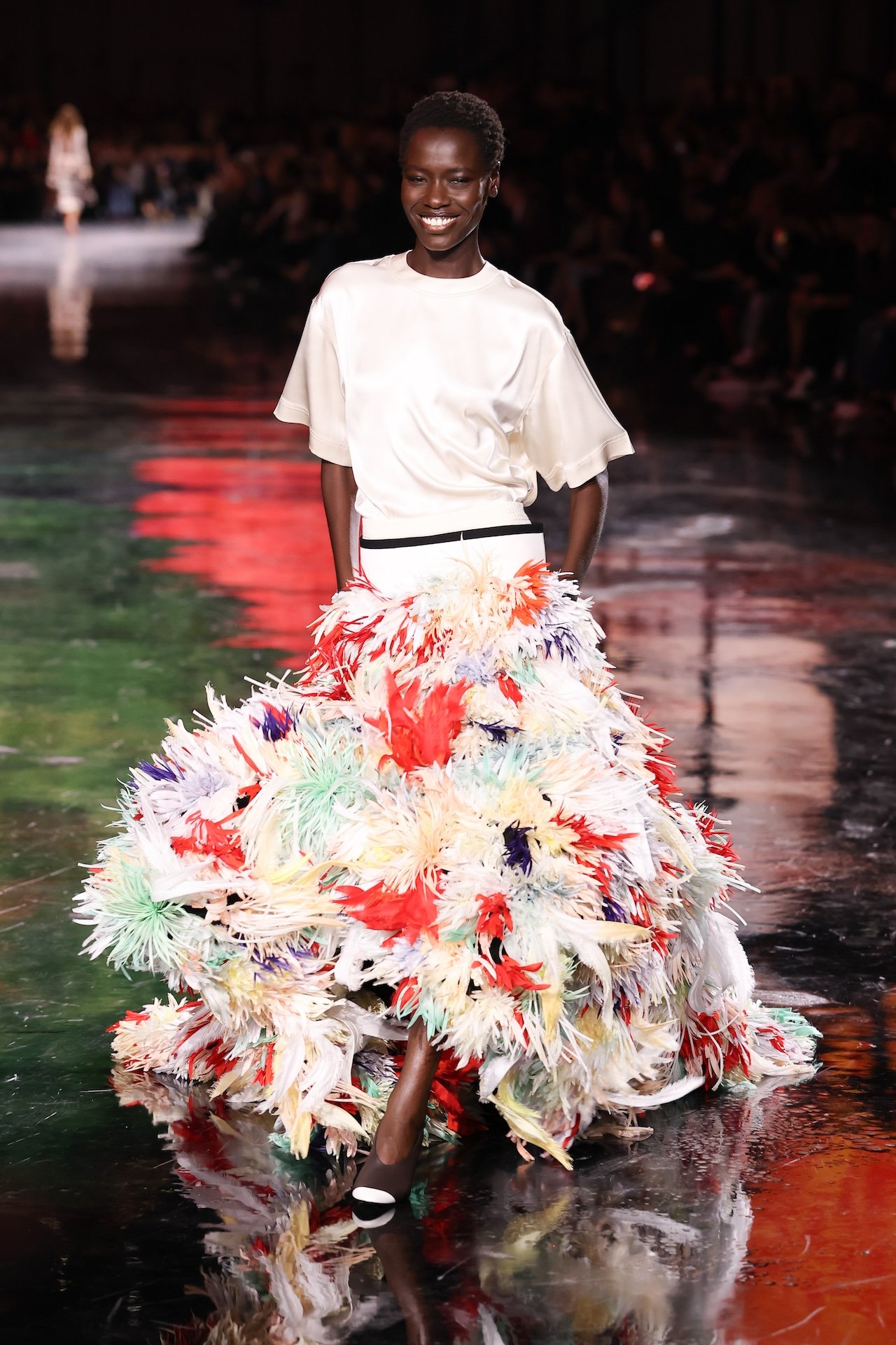 Model Awar Odhiang walks the runway during the Chanel Womenswear Spring/Summer 2026 show as part of Paris Fashion Week