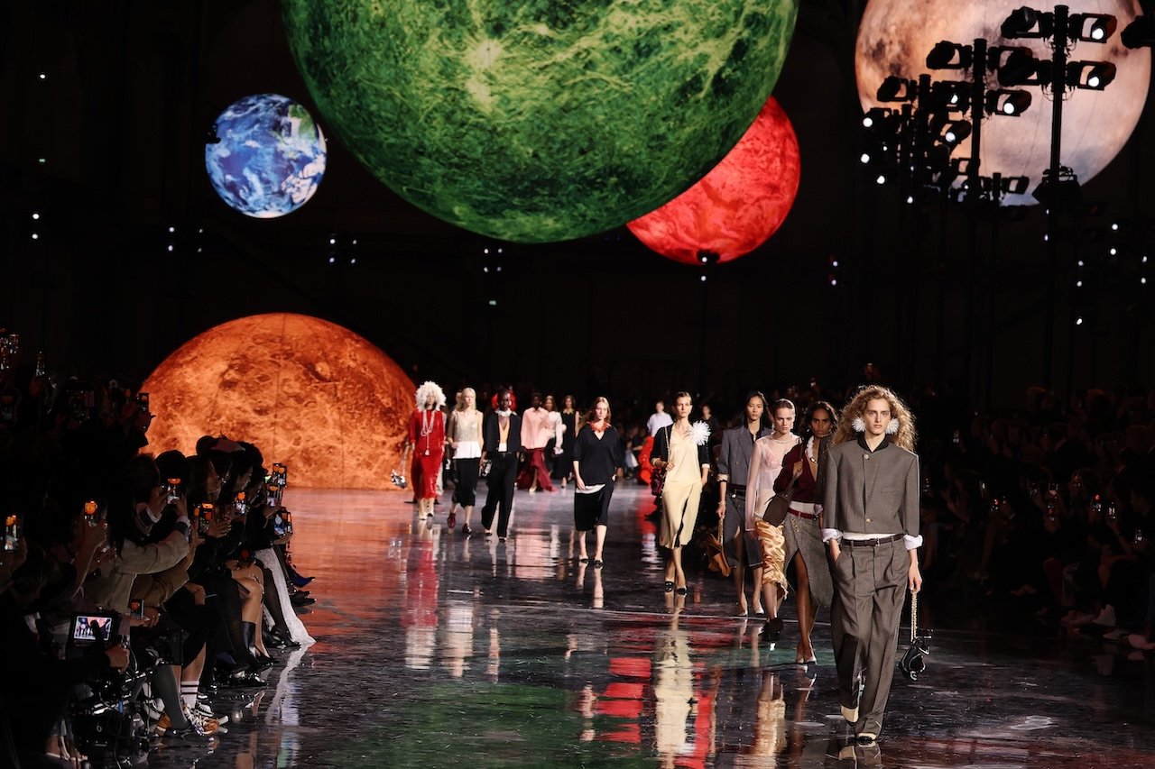 Models walk the runway during the Chanel Womenswear Spring/Summer 2026 show as part of Paris Fashion Wee