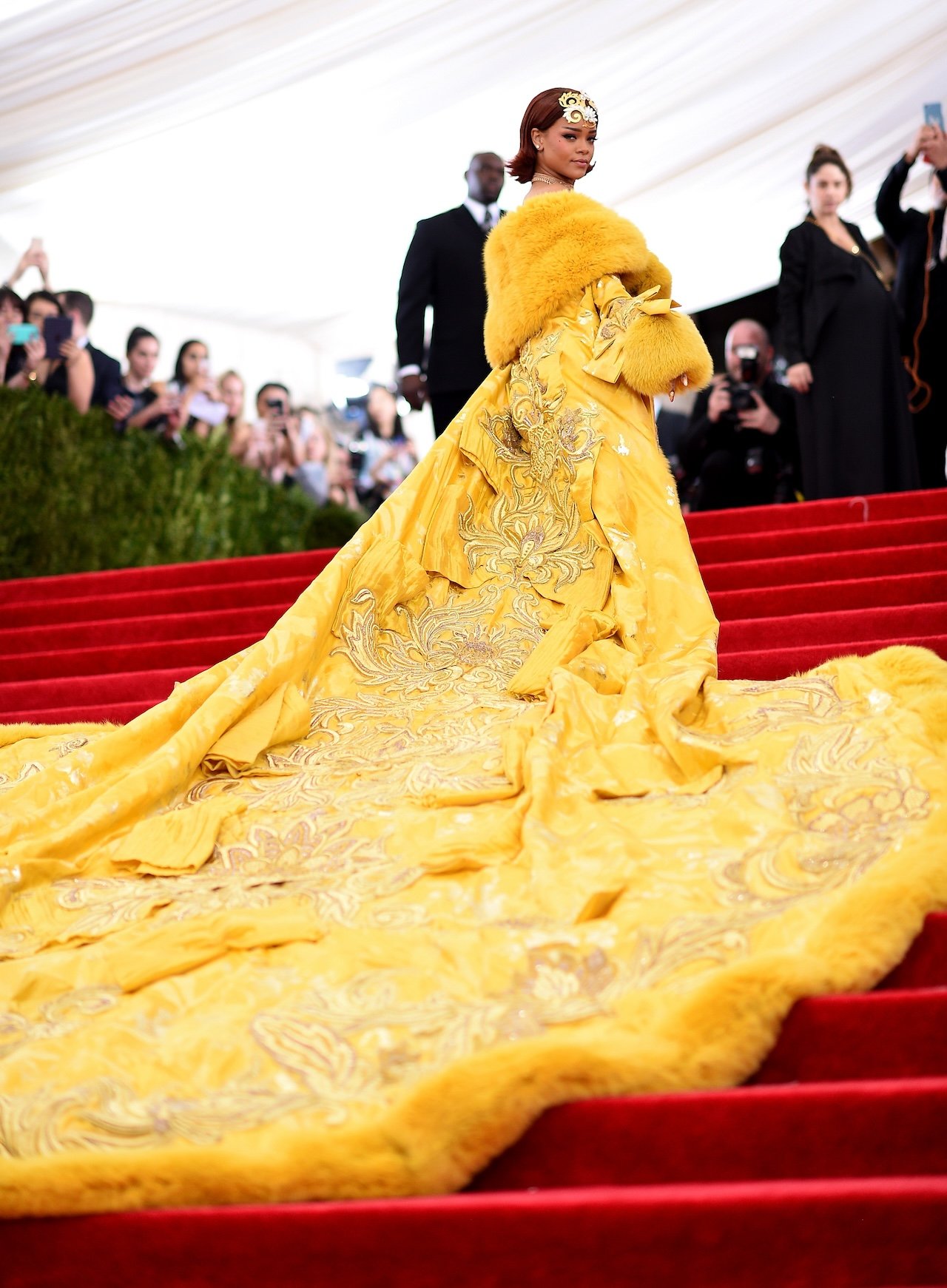 Rihanna attends the "China: Through The Looking Glass" Costume Institute Benefit Gala at the Metropolitan Museum of Art 2015