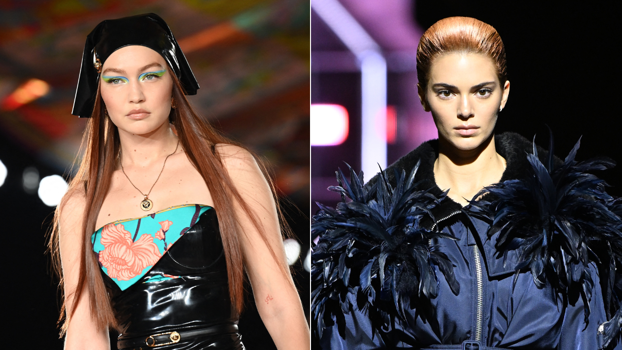 Copper hair color, Gigi Hadid and Kendall Jenner sporting copper hair on the runway