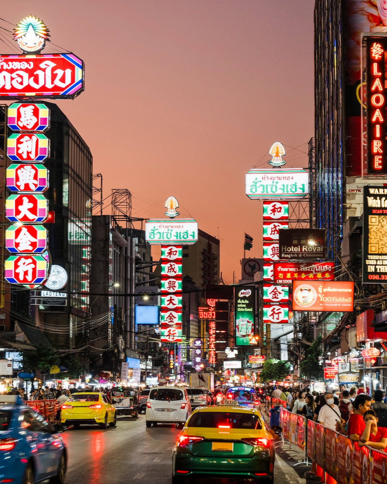Chinatown at night, traffic - Bankgkok Thailand (Photo via Getty Images)