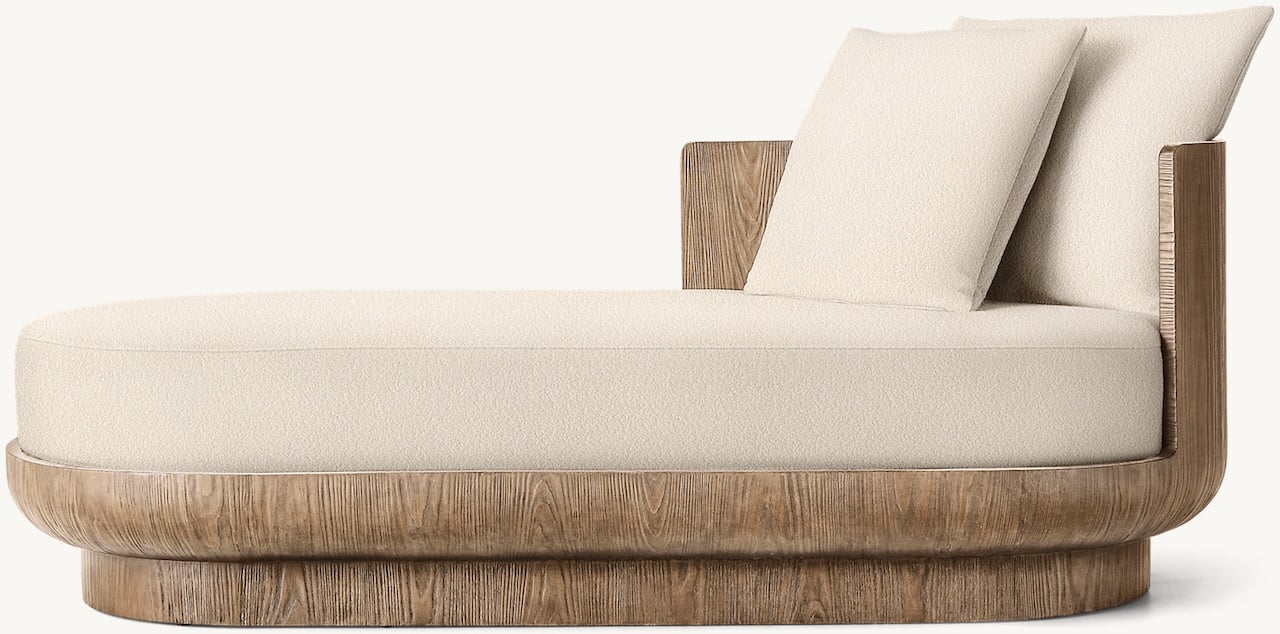 RH CIRO FABRIC RIGHT-ARM DAYBED