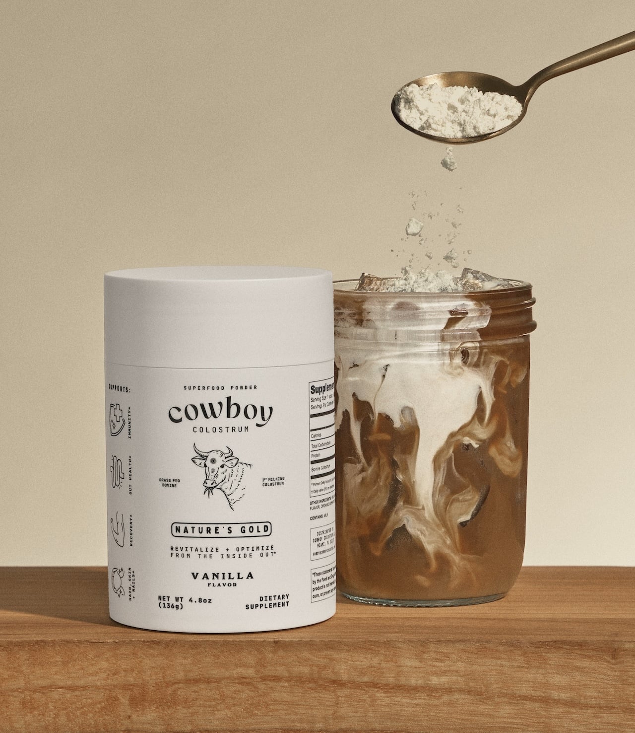 Cowboy Colostrum Vanilla Starter Kit (Colostrum + Frother)