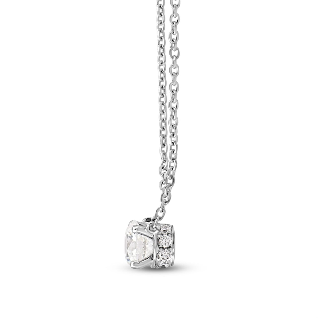 Jared Storied Diamond Sands of Eternity Round-Cut Solitaire Hidden Halo Necklace