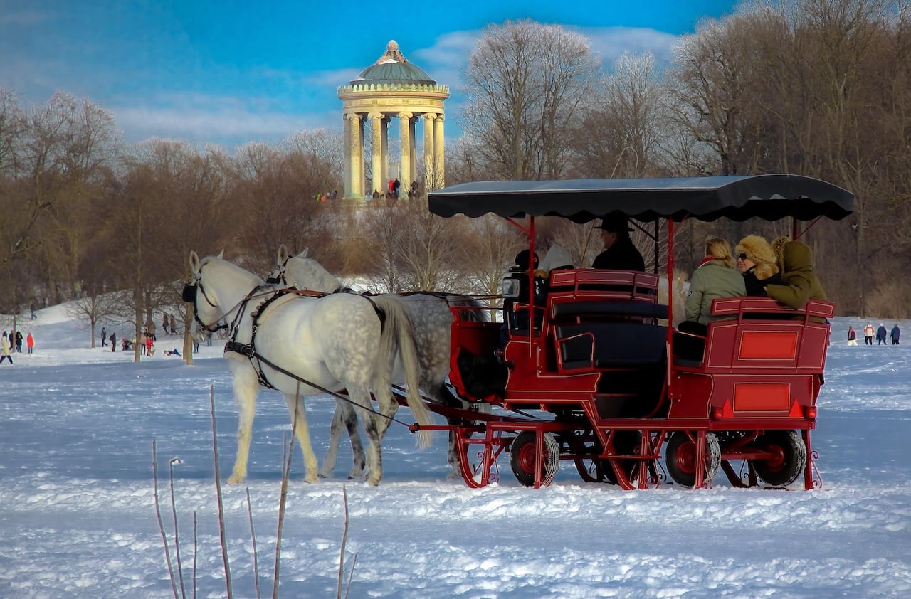 Kutschfahrt im Englischen Garten im Winter, © München Tourismus, Shahow Wali