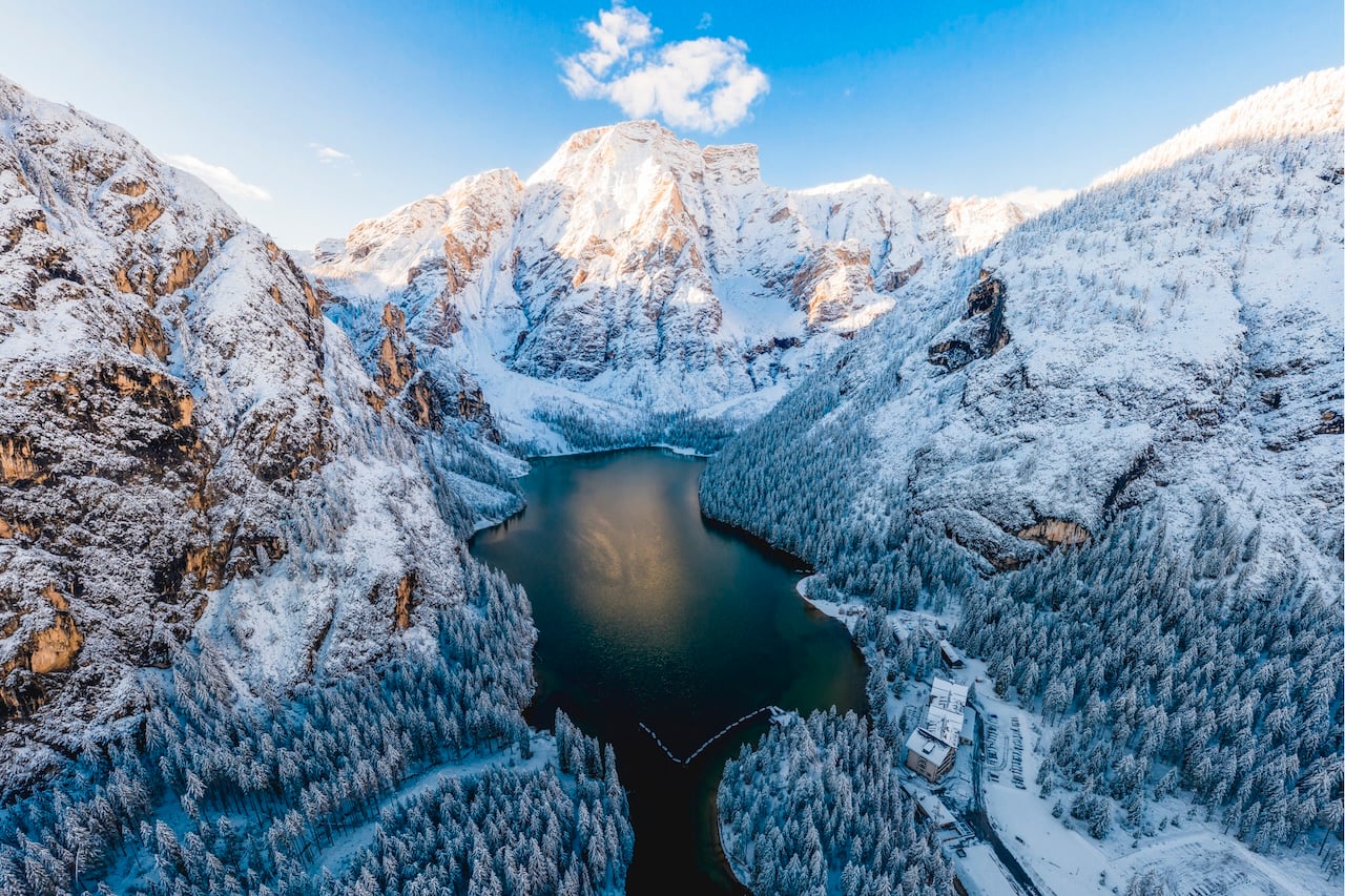 Lake Braies (Pragser Wildsee), South Tyrol, Italy (Photo via Getty Images)