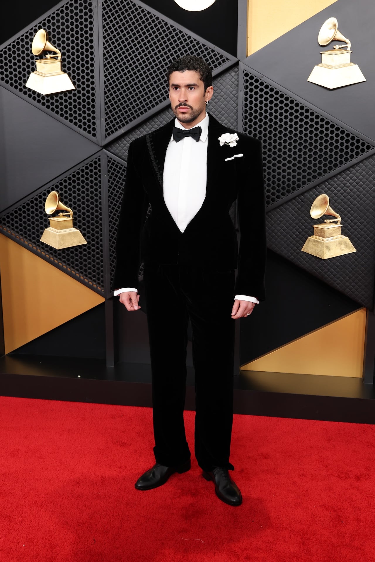 LOS ANGELES, CALIFORNIA - FEBRUARY 01: Bad Bunny attends the 68th GRAMMY Awards at Crypto.com Arena on February 01, 2026 in Los Angeles, California. (Photo by Amy Sussman/Getty Images)