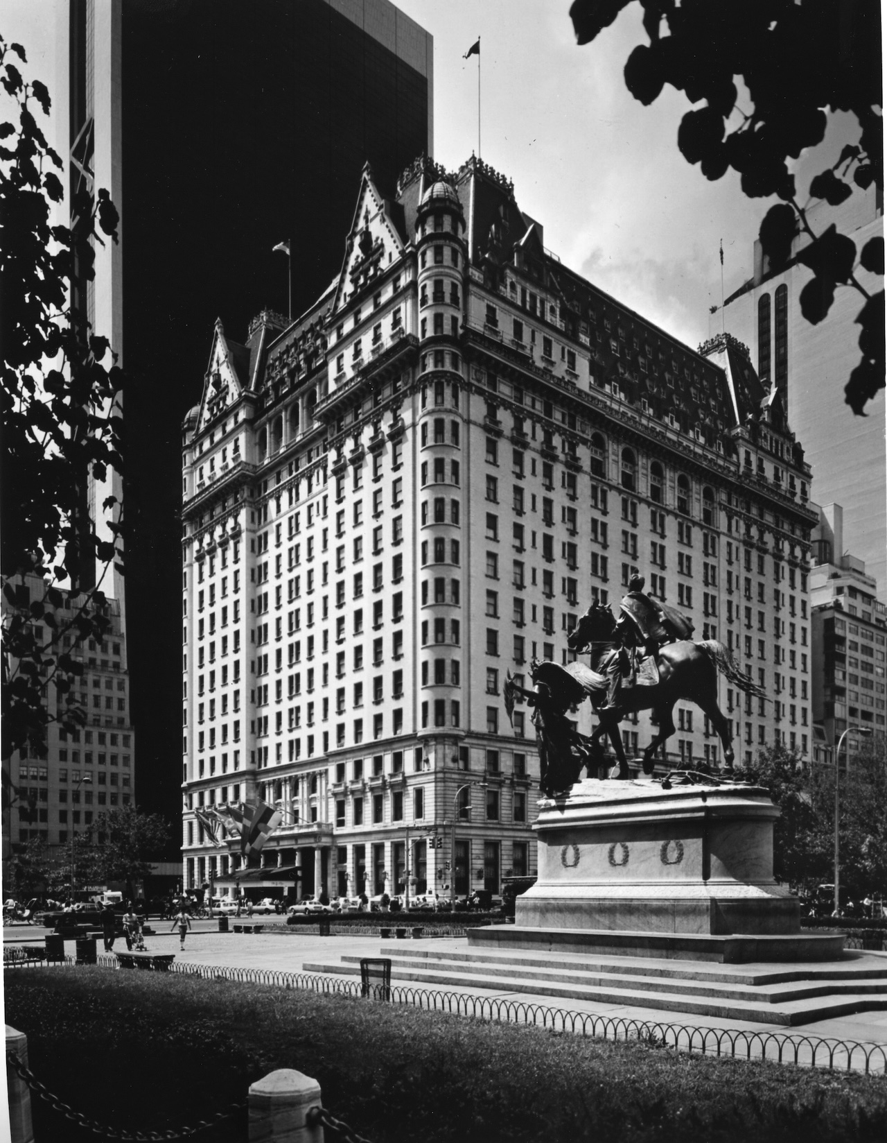 The Plaza exterior, B&W