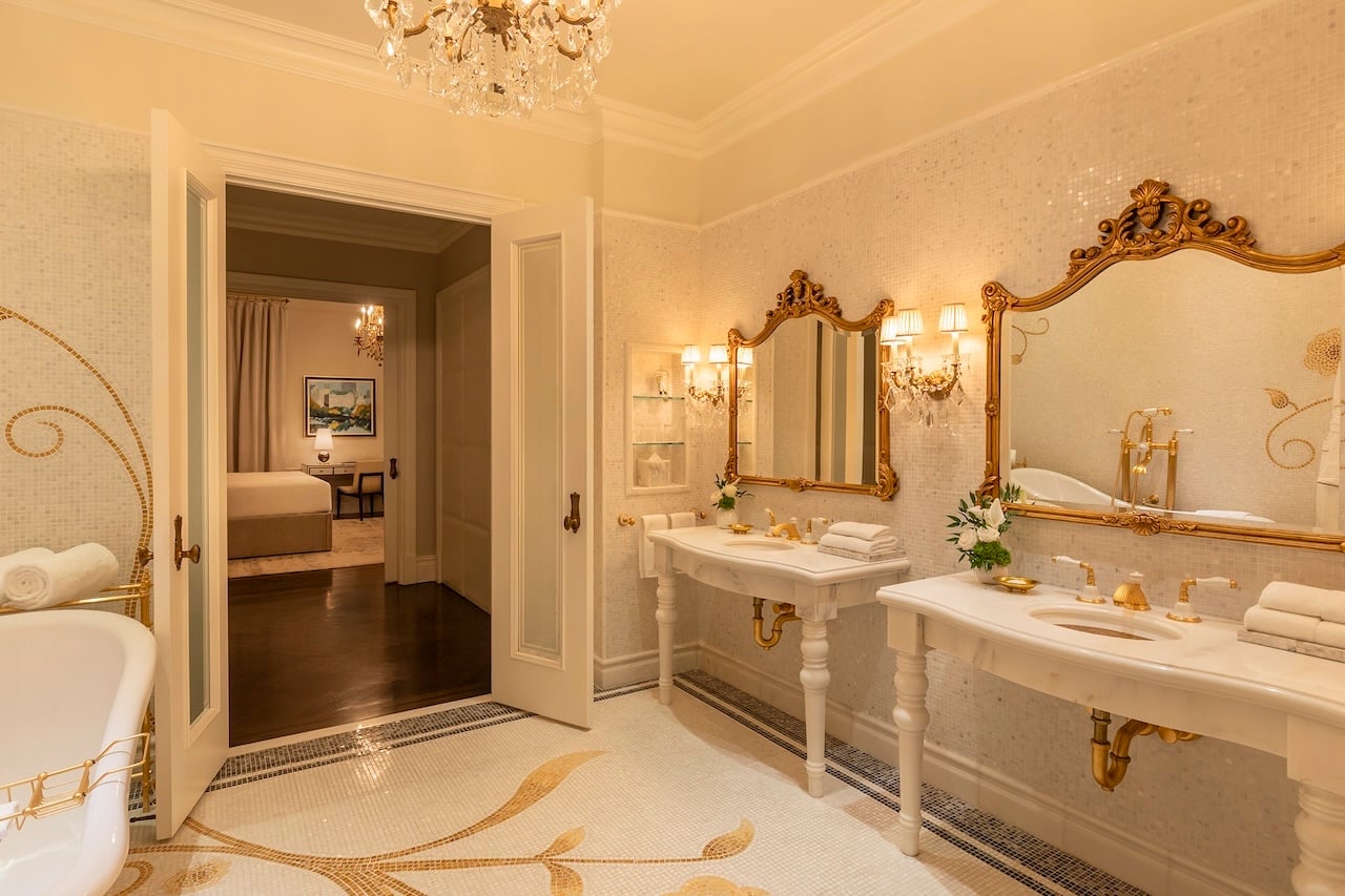 Suite bathroom at The Plaza