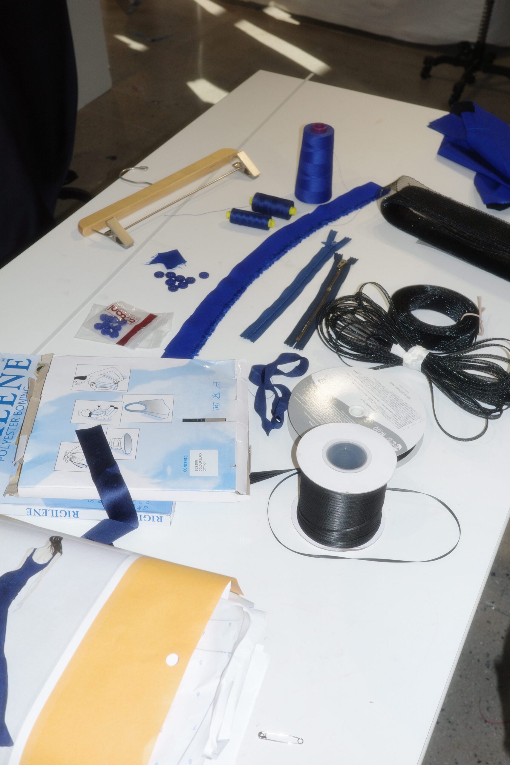 Exclusive behind-the-scenes photo of the making of Barbie Ferreira’s GapStudio dress, courtesy of Gap.