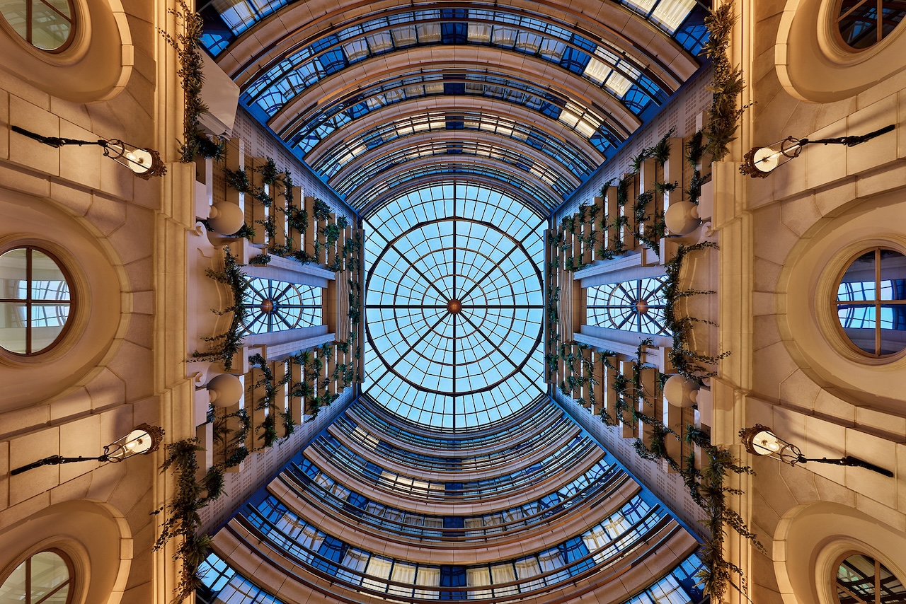 Paris Marriott Champs Elysees lobby atrium