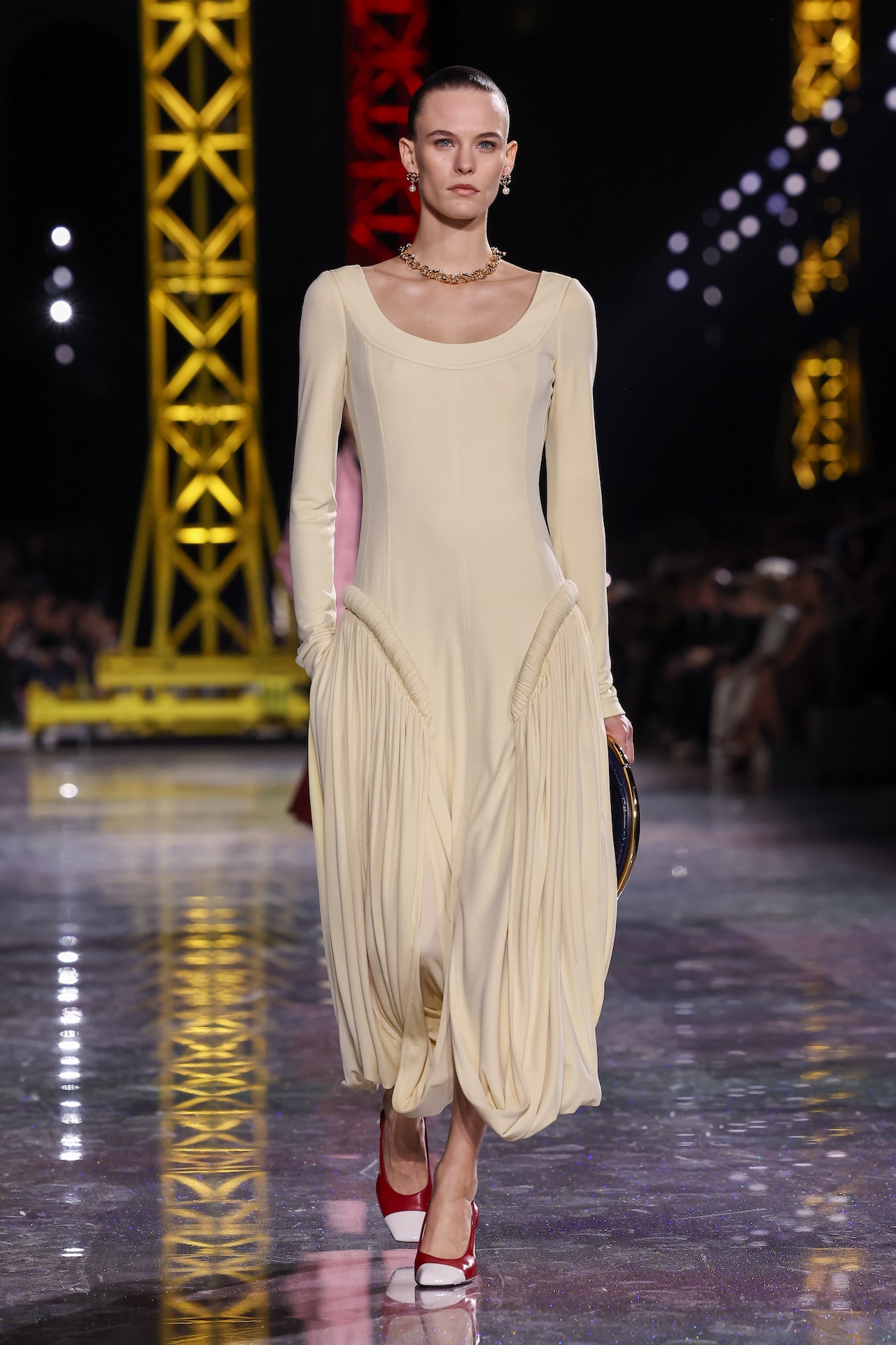 PARIS, FRANCE - MARCH 09: (EDITORIAL USE ONLY - For Non-Editorial use please seek approval from Fashion House) Coline Leclère walks the runway during the Chanel Womenswear Fall/Winter 2026-2027 show as part of Paris Fashion Week on March 09, 2026 in Paris, France. (Photo by Peter White/Getty Images)