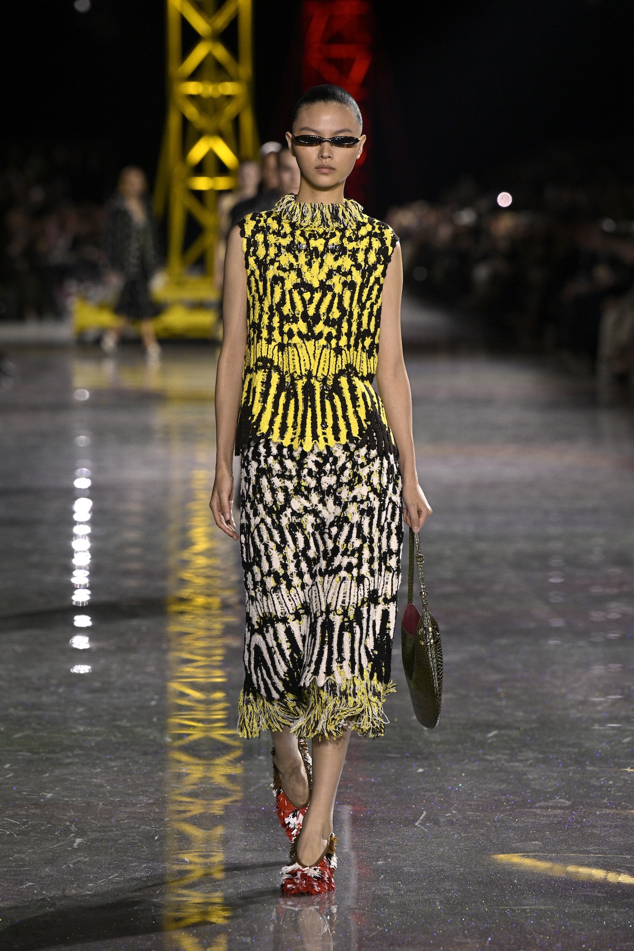 PARIS, FRANCE - MARCH 09: (EDITORIAL USE ONLY - For Non-Editorial use please seek approval from Fashion House) A model walks the runway during the Chanel Womenswear Fall/Winter 2026-2027 show as part of Paris Fashion Week on March 09, 2026 in Paris, France. (Photo by Kristy Sparow/Getty Images)