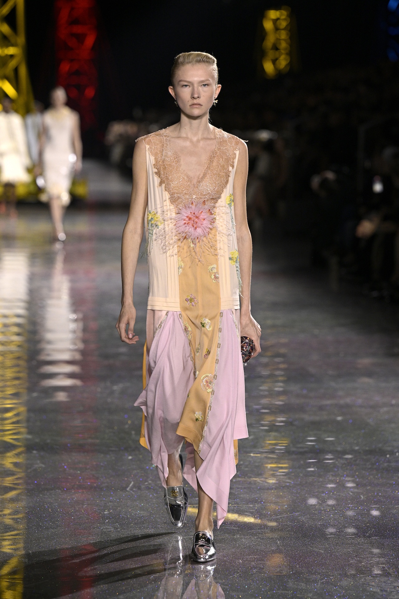 PARIS, FRANCE - MARCH 09: (EDITORIAL USE ONLY - For Non-Editorial use please seek approval from Fashion House) A model walks the runway during the Chanel Womenswear Fall/Winter 2026-2027 show as part of Paris Fashion Week on March 09, 2026 in Paris, France. (Photo by Kristy Sparow/Getty Images)