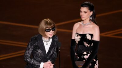 Anna Wintour and Anne Hathaway at the 98th Annual Oscars held at Dolby Theatre on March 15, 2026 in Hollywood, California. (Photo by Rich Polk/Penske Media via Getty Images)
