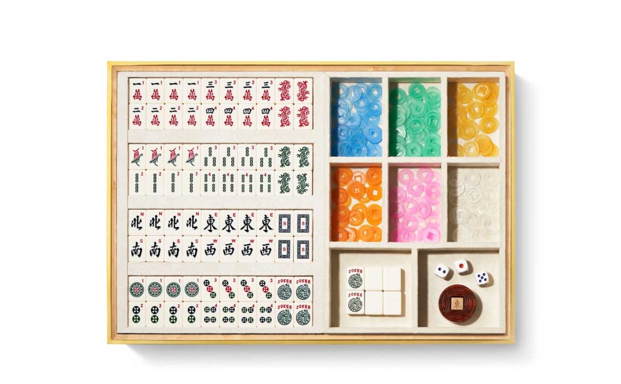 AERIN Luxe Shagreen mahjong set; $2,750. SHOP NOW.