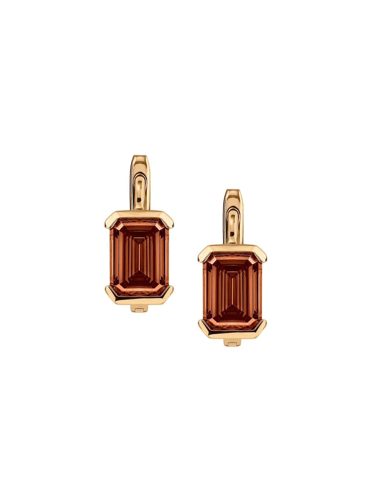 DORSEY 14K INÈS EMERALD-CUT EARRINGS IN LAB COGNAC DIAMOND$4,400