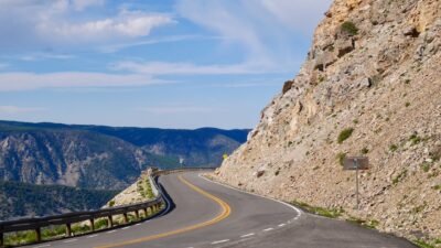 Beartooth Highway , known as the most beautiful drive in America, section of U.S route 212 between Montana and Wyoming. USA.