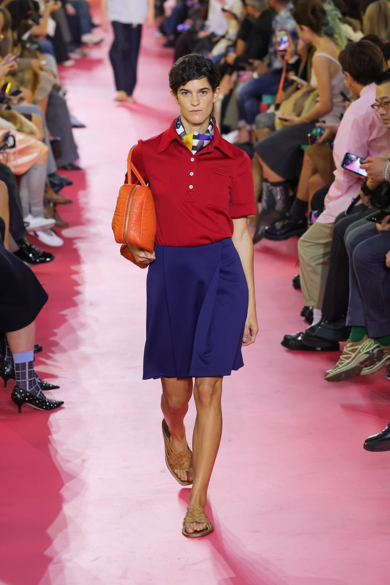 PARIS, FRANCE - OCTOBER 06: Suzanne Lindon walks the runway during the Miu Miu Womenswear Spring/Summer 2026 show as part of Paris Fashion Week on October 06, 2025 in Paris, France. (Photo by Victor Boyko/Getty Images)