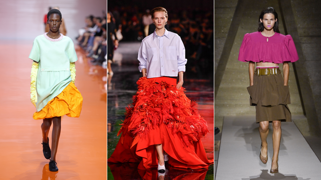 Pictured (L-R): Prada Spring/Summer 2026 runway at MFW, Chanel Spring/Summer 2026 runway at PFW, Chloé Spring/Summer 2026 runway at PFW