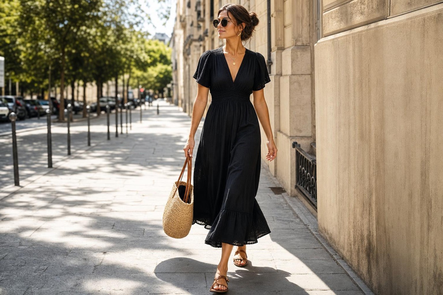 how to dress up a black cotton dress 6 Fresh Ways Wear in Summer Heat — The Styling Playbook Fashion Editors Swear by how to dress up a simple black dress for a formal event Women's Satin Spaghetti Strap Size:4 / L Model Height bandeau dress