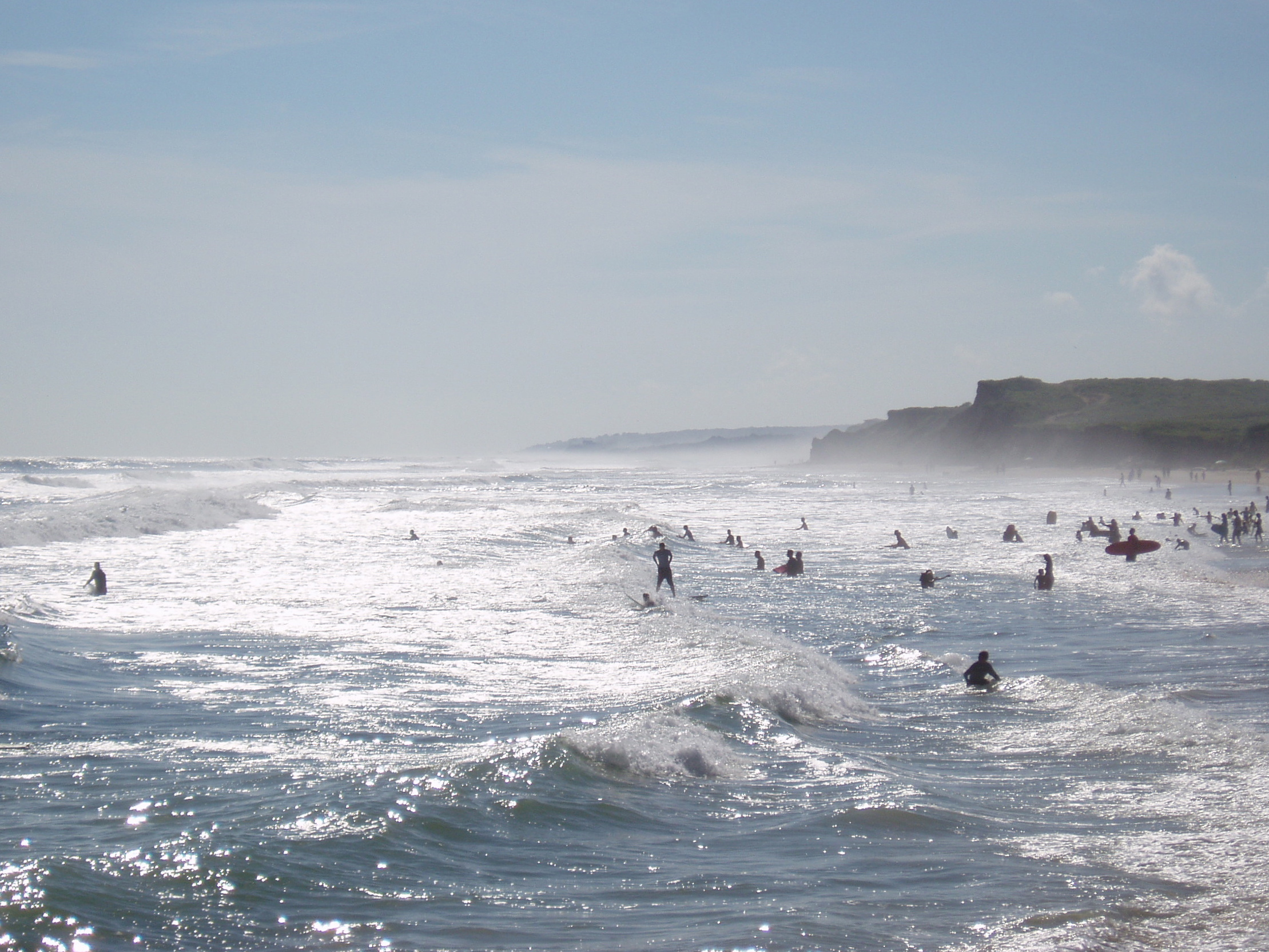USA, New York, Suffolk County, Montauk Ditch Plains beach in summer