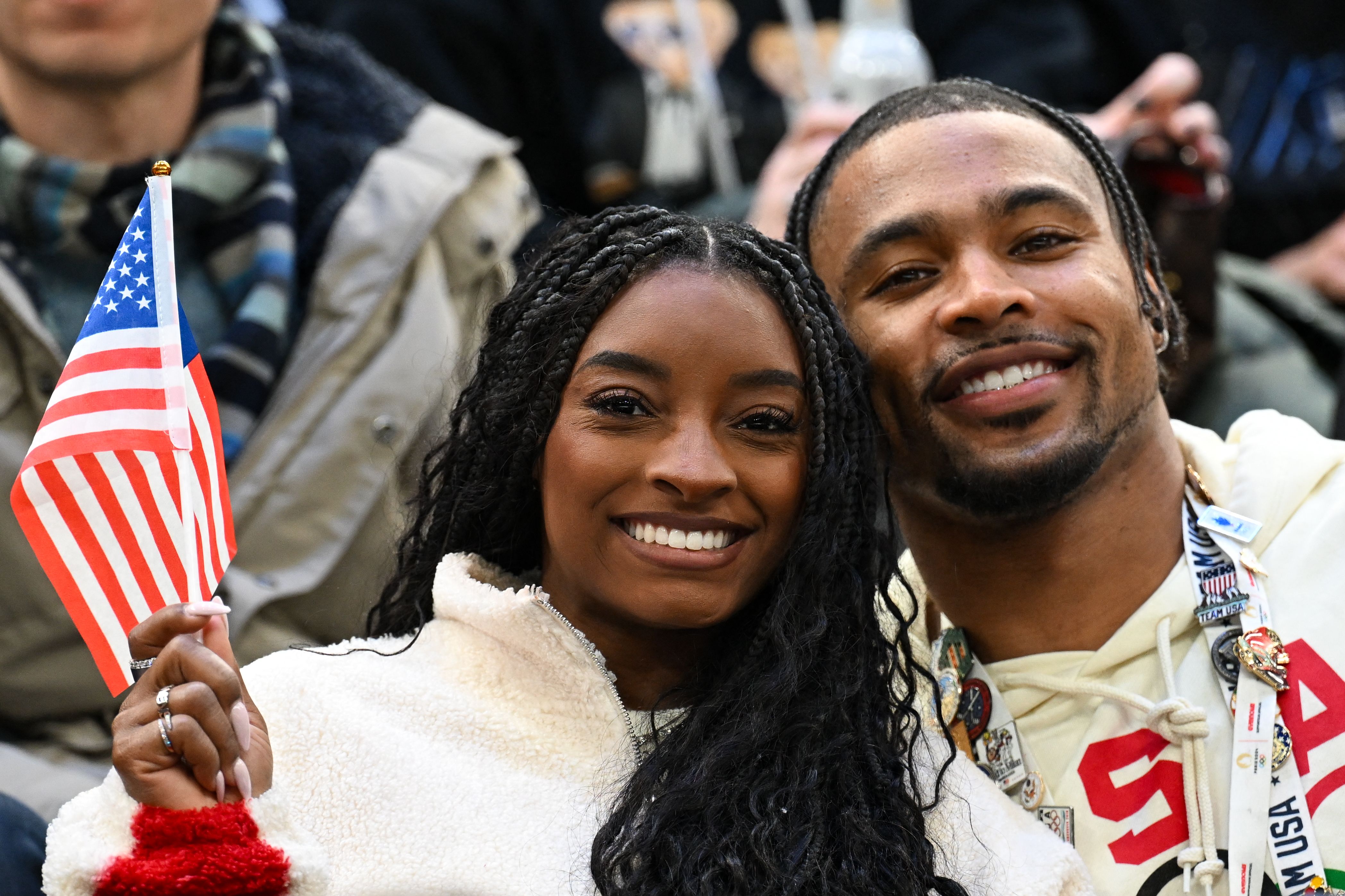 Winter Olympics - Simone Biles And Jonathan Owens At Milano Santagiulia Ice Hockey Arena, Milan, Italy - 18 Feb 2026