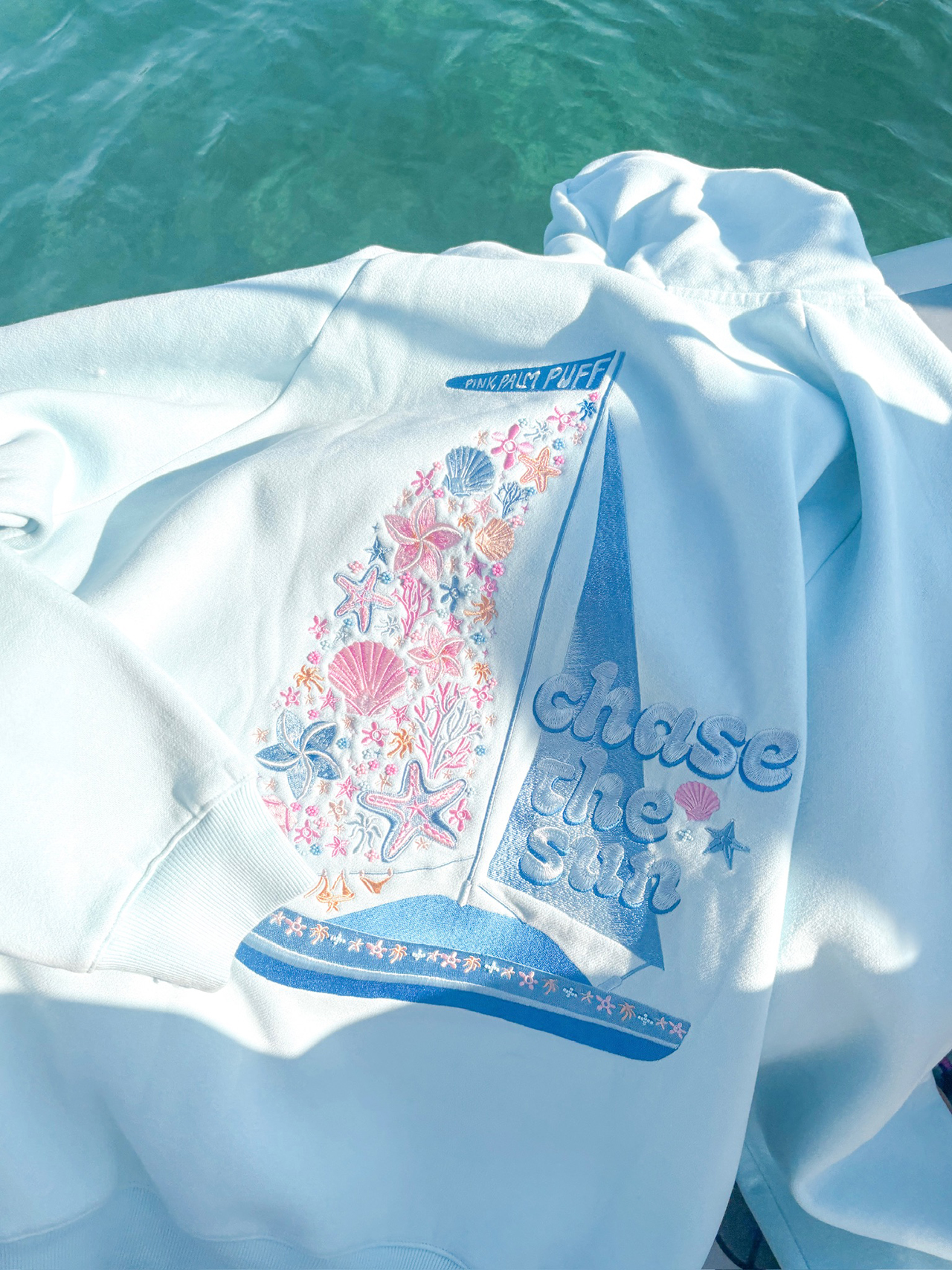Pink Palm Puff "Chase the Sun" Hoodie