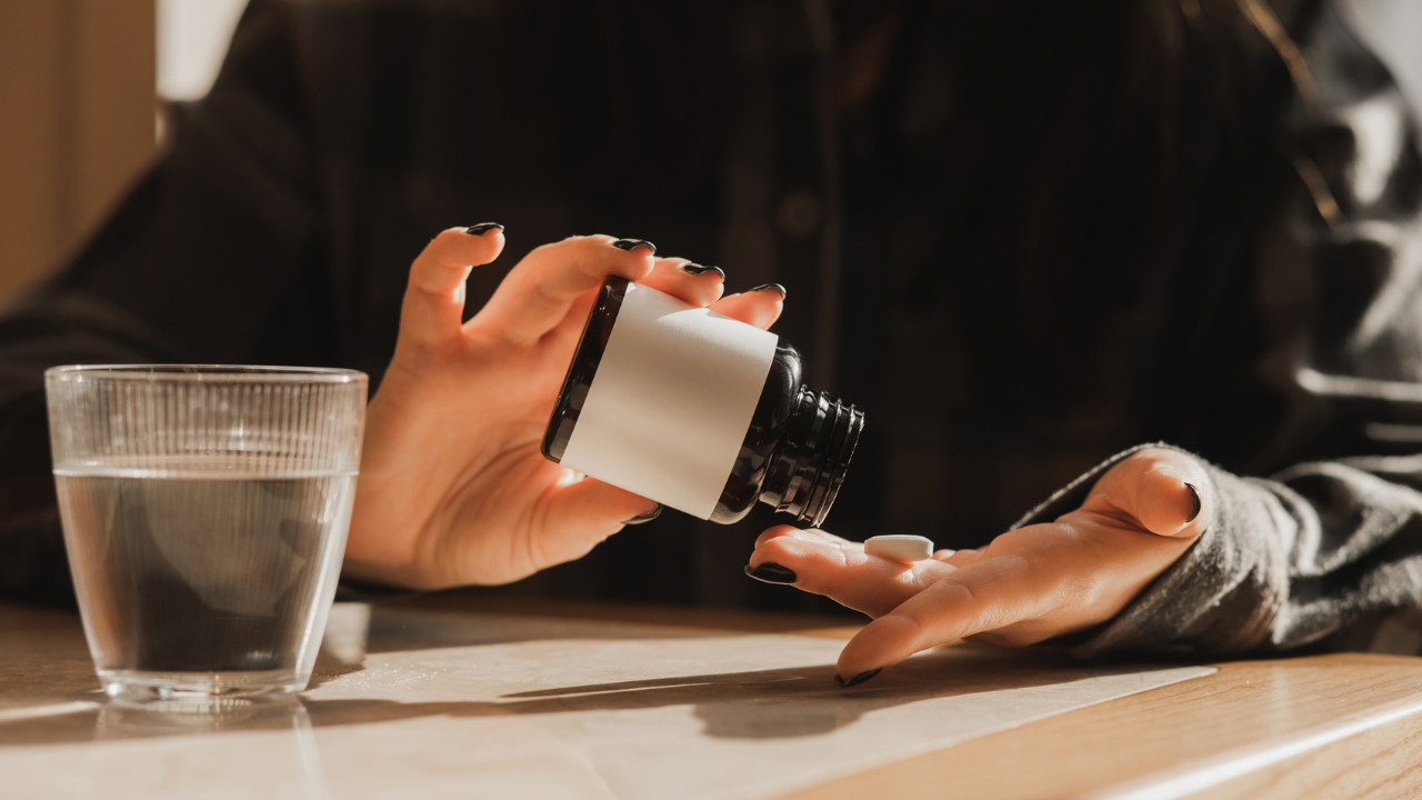 Woman with supplements