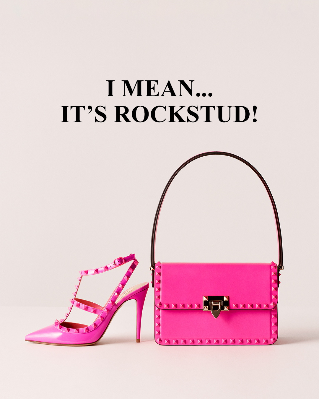 Rockstud 23 Small Leather Shoulder Bag in Pink - Valentino Garavani