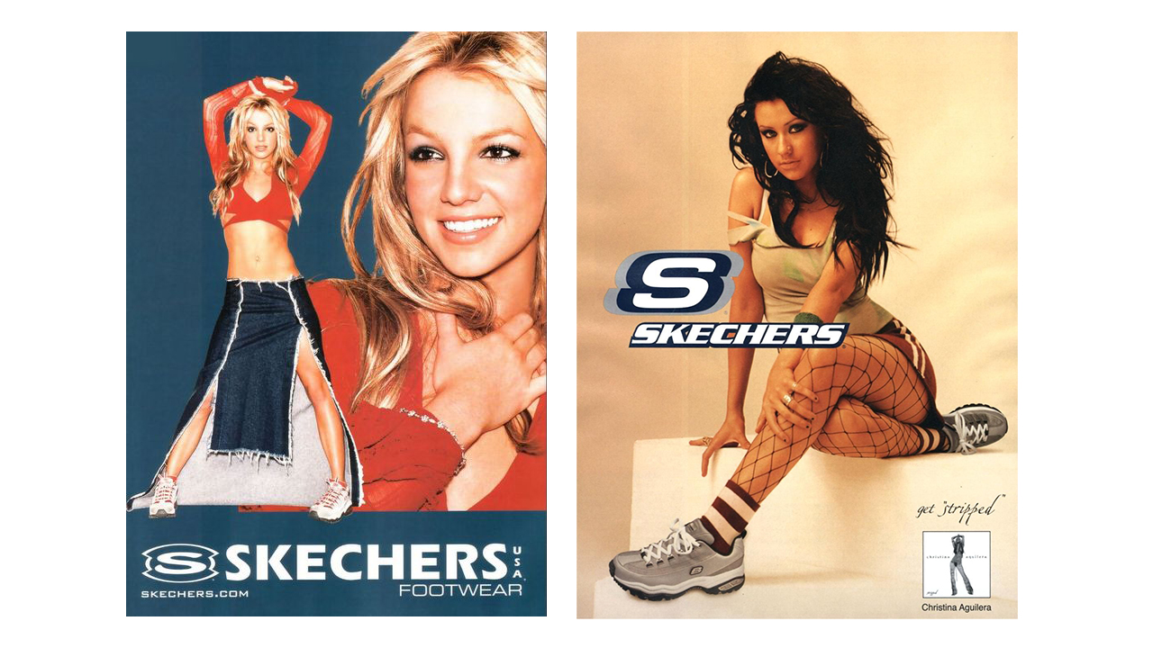 Britney Spears Skechers campaign circa 2001 and Christina Aguilera'...