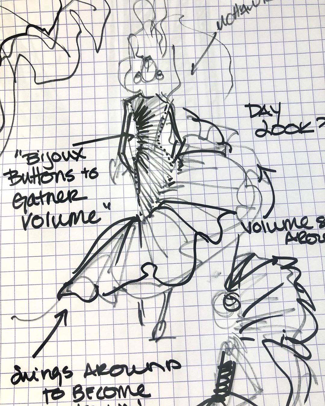 Sketches by Daniel Roseberry for Schiaparelli
