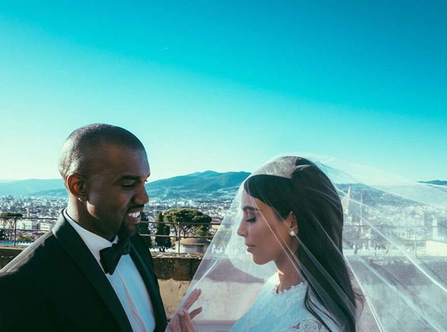 Kim kardashian Kanye West wedding day