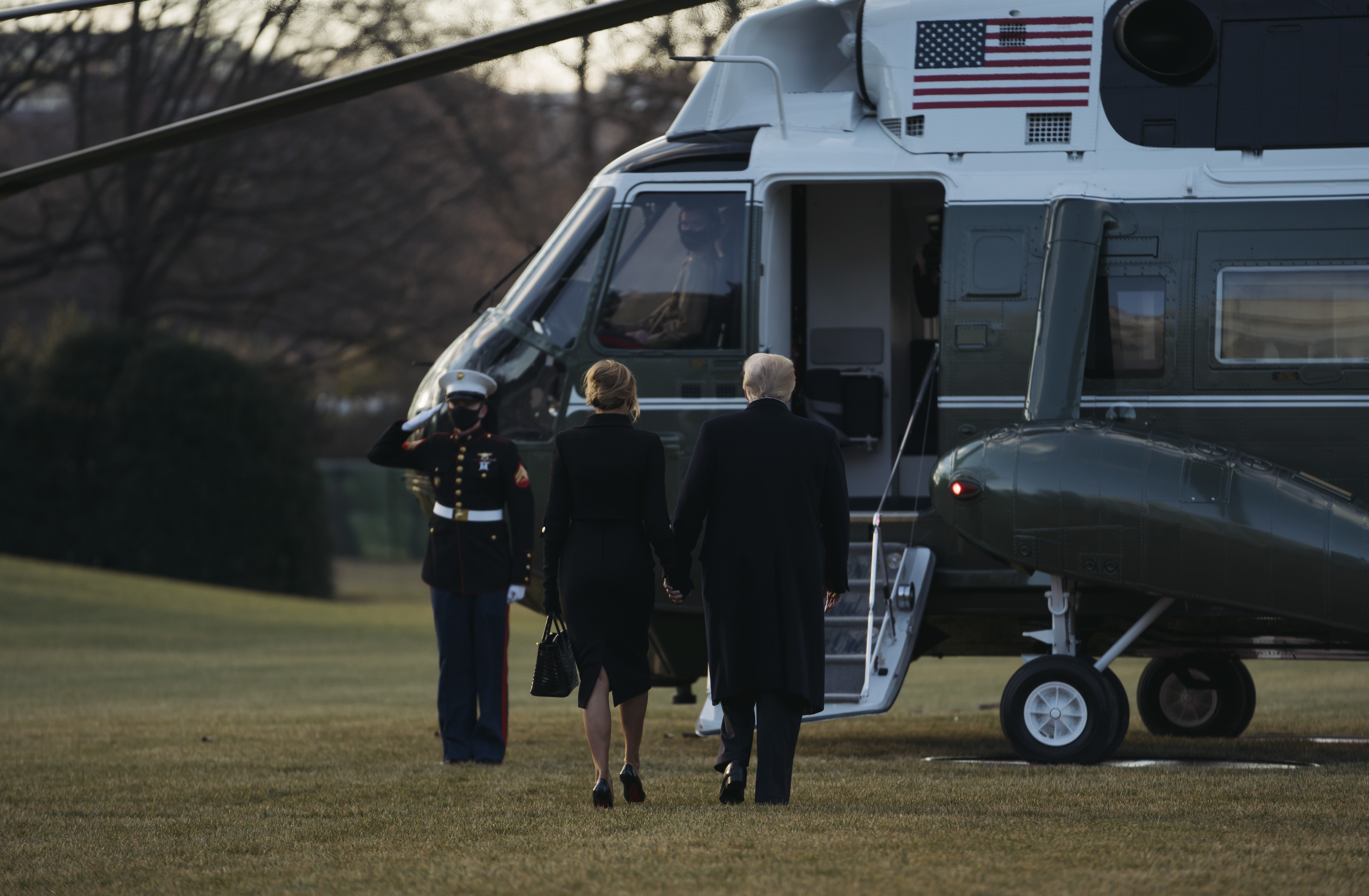 Melania Trump Wears A $71,000 Birkin To Leave The White House