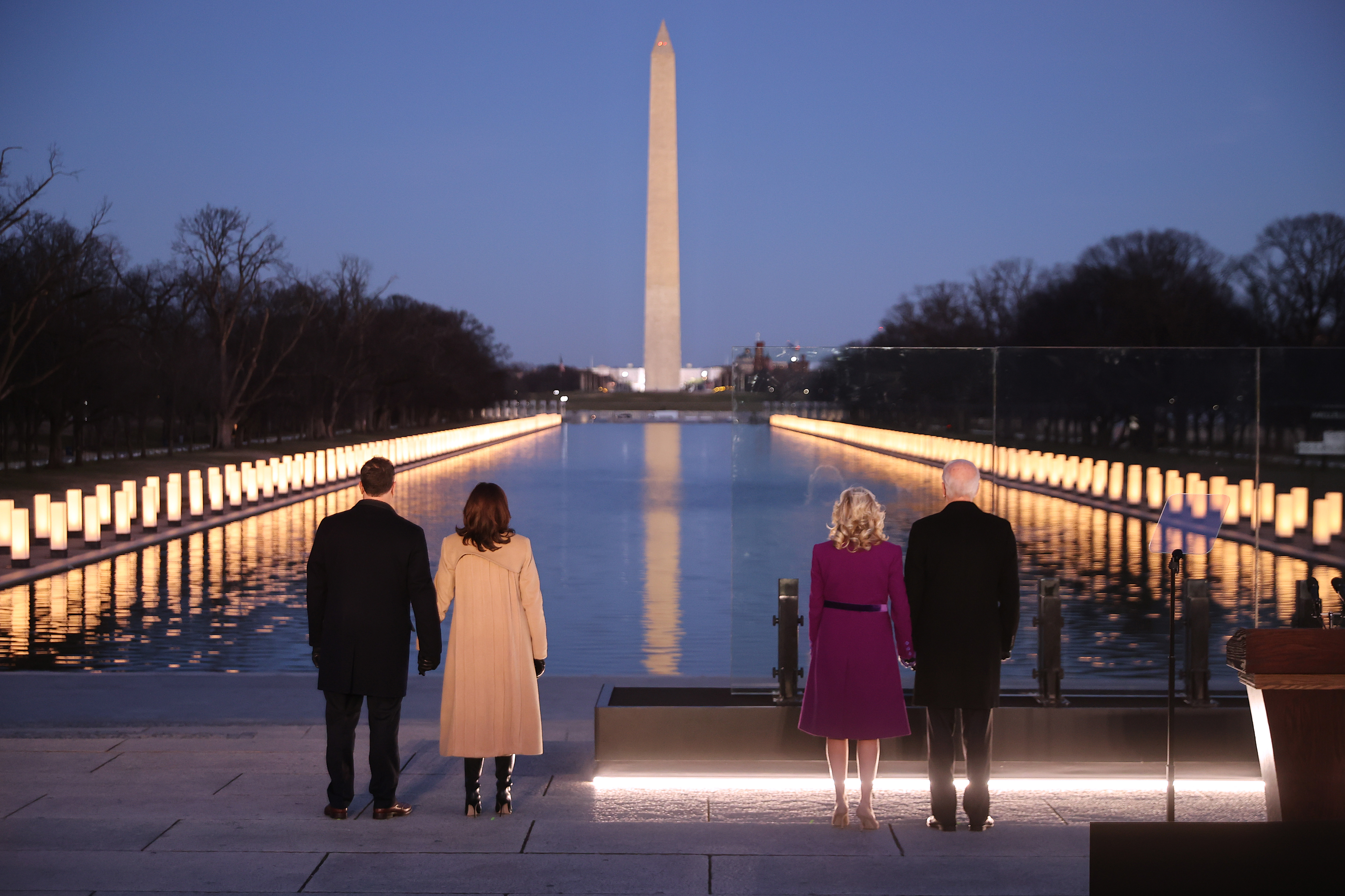Jill Biden Kamala Harris inauguration eve covid memorial