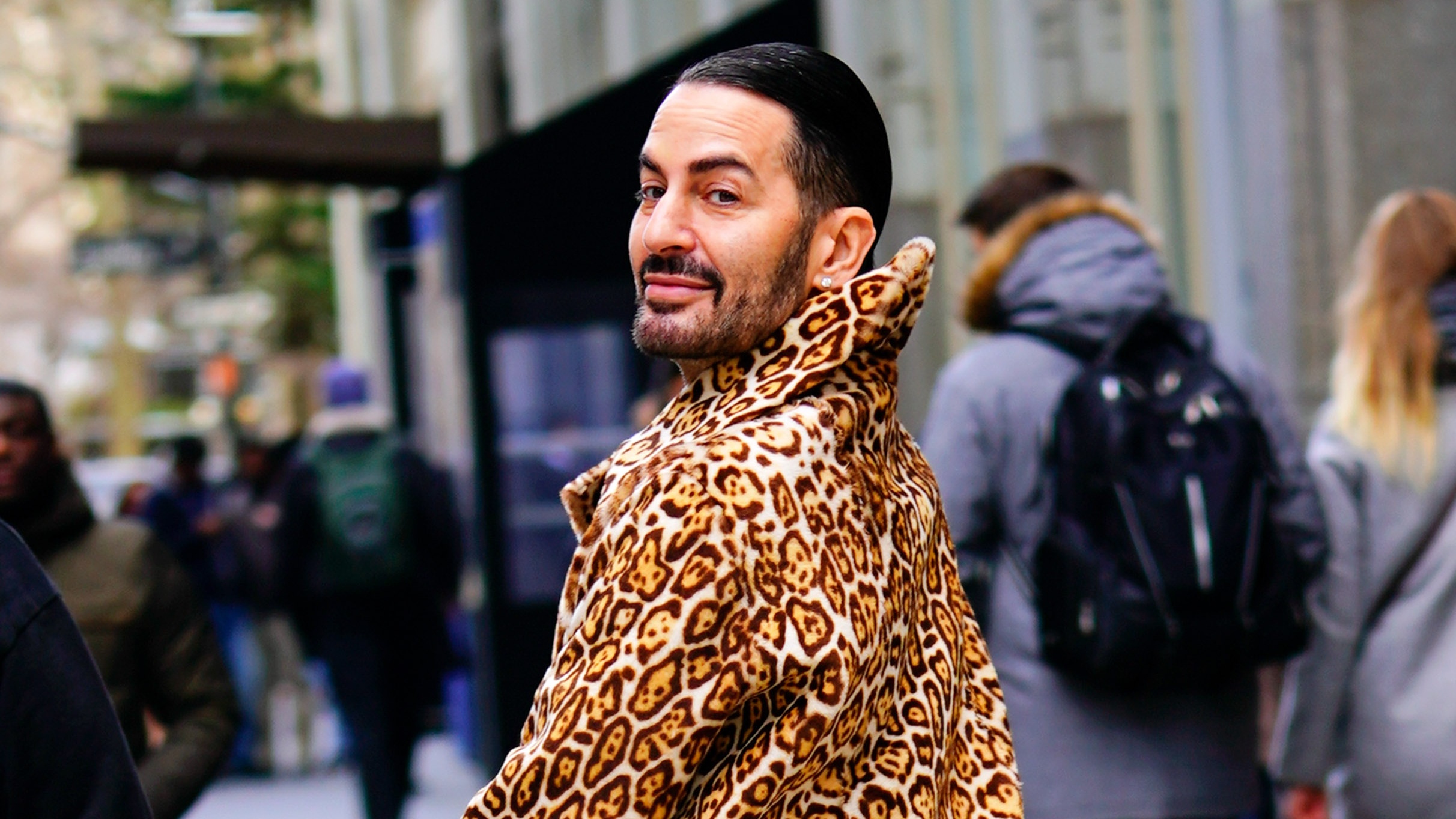 Marc Jacobs wears pink trousers and platform heels to get vaccine
