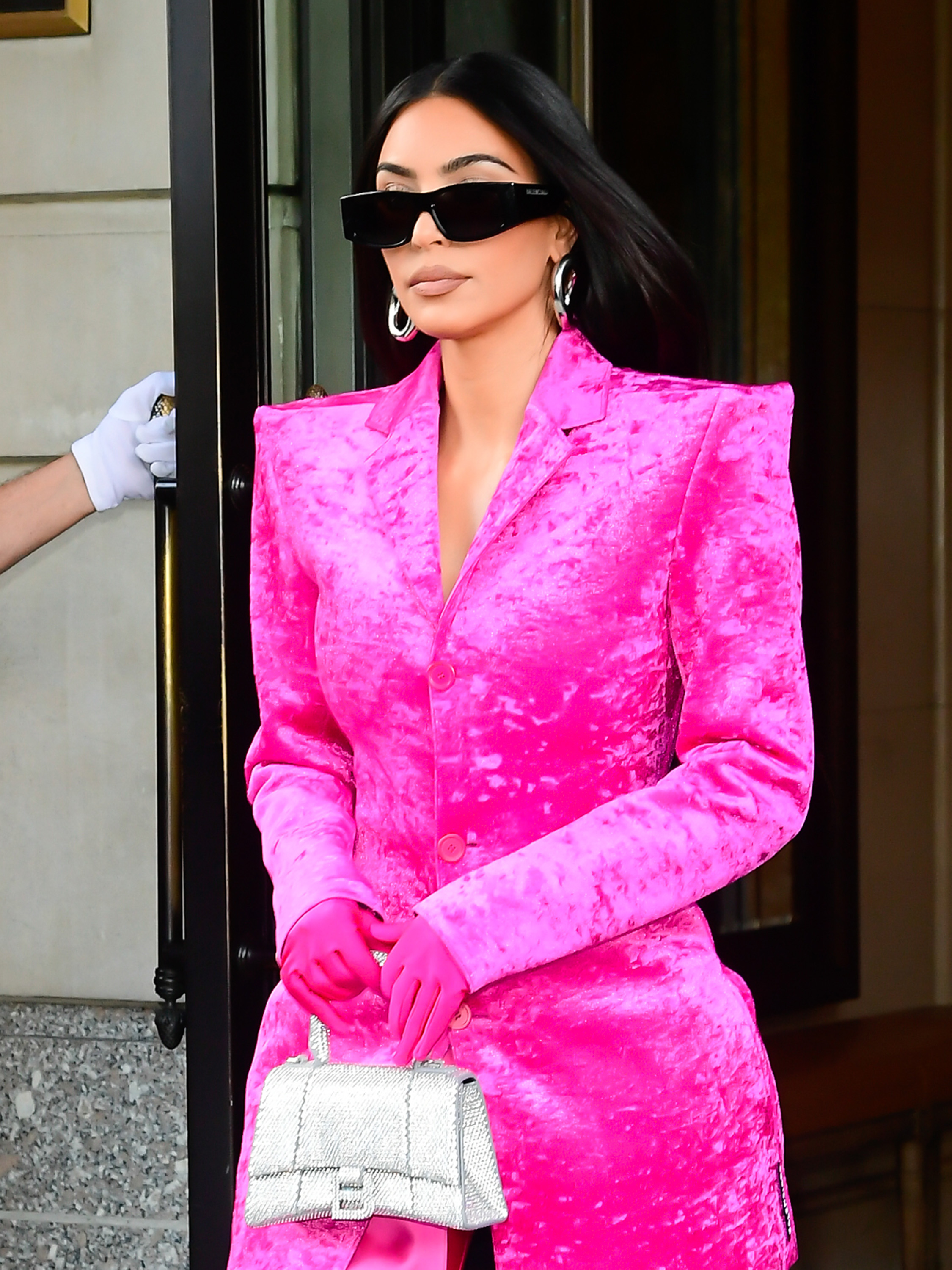Kim Kardashian's Pink Suit Fulfills All Our High Fashion Barbie Dreams