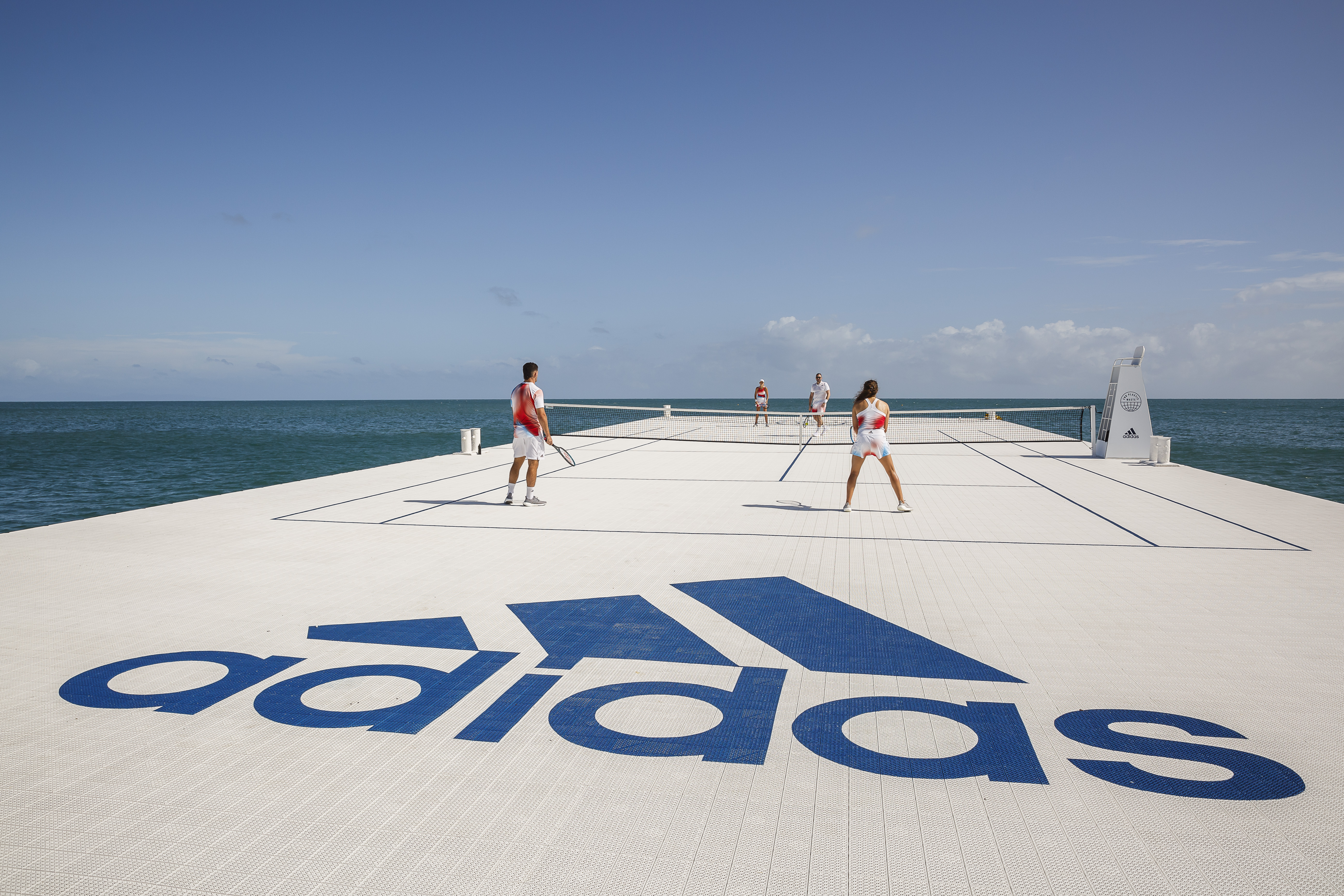 How Adidas floated a tennis court on the ocean before the ... صورة مية ريال