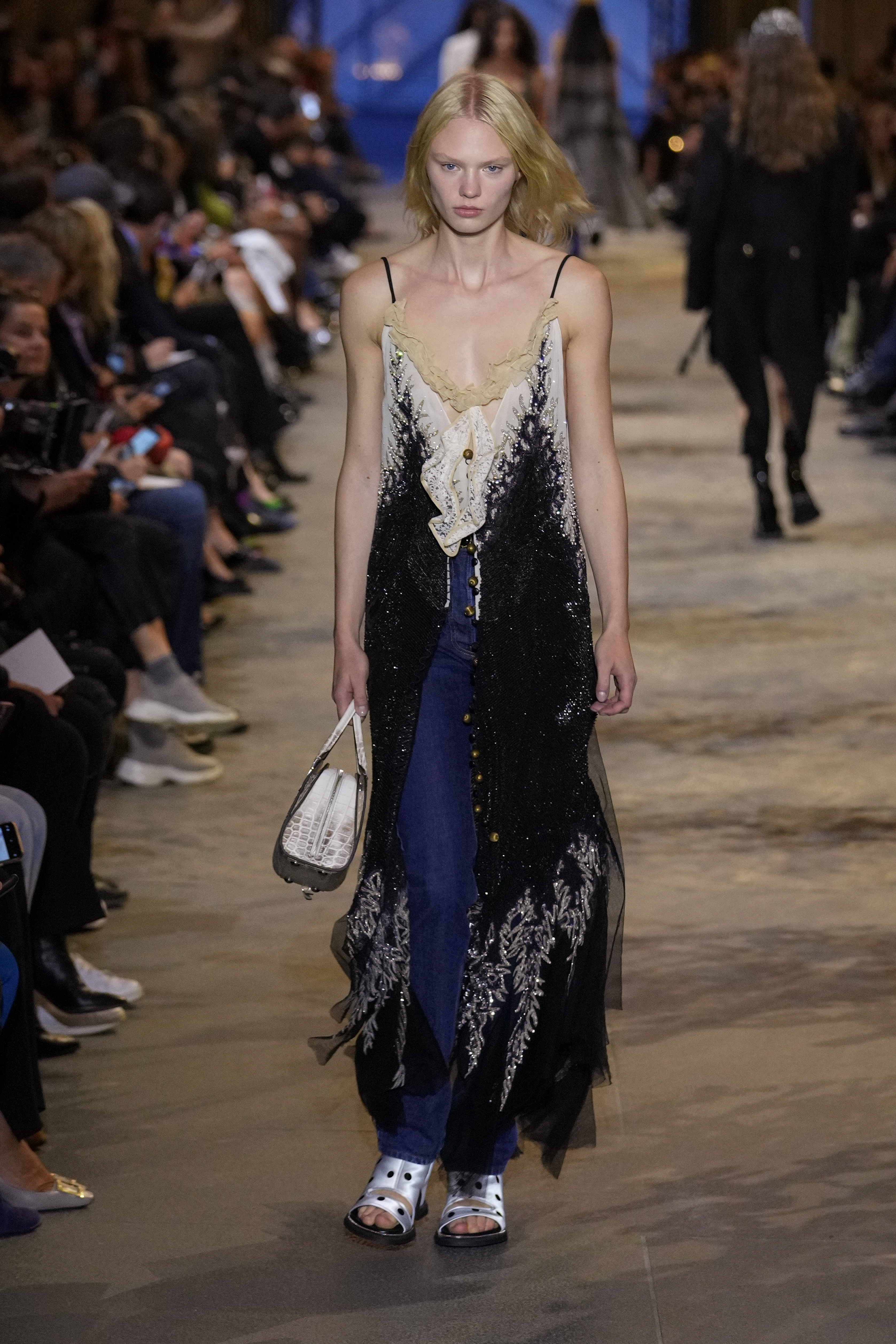 Louis Vuitton Embroidered Velvet Dress worn by Renate Reinsve on