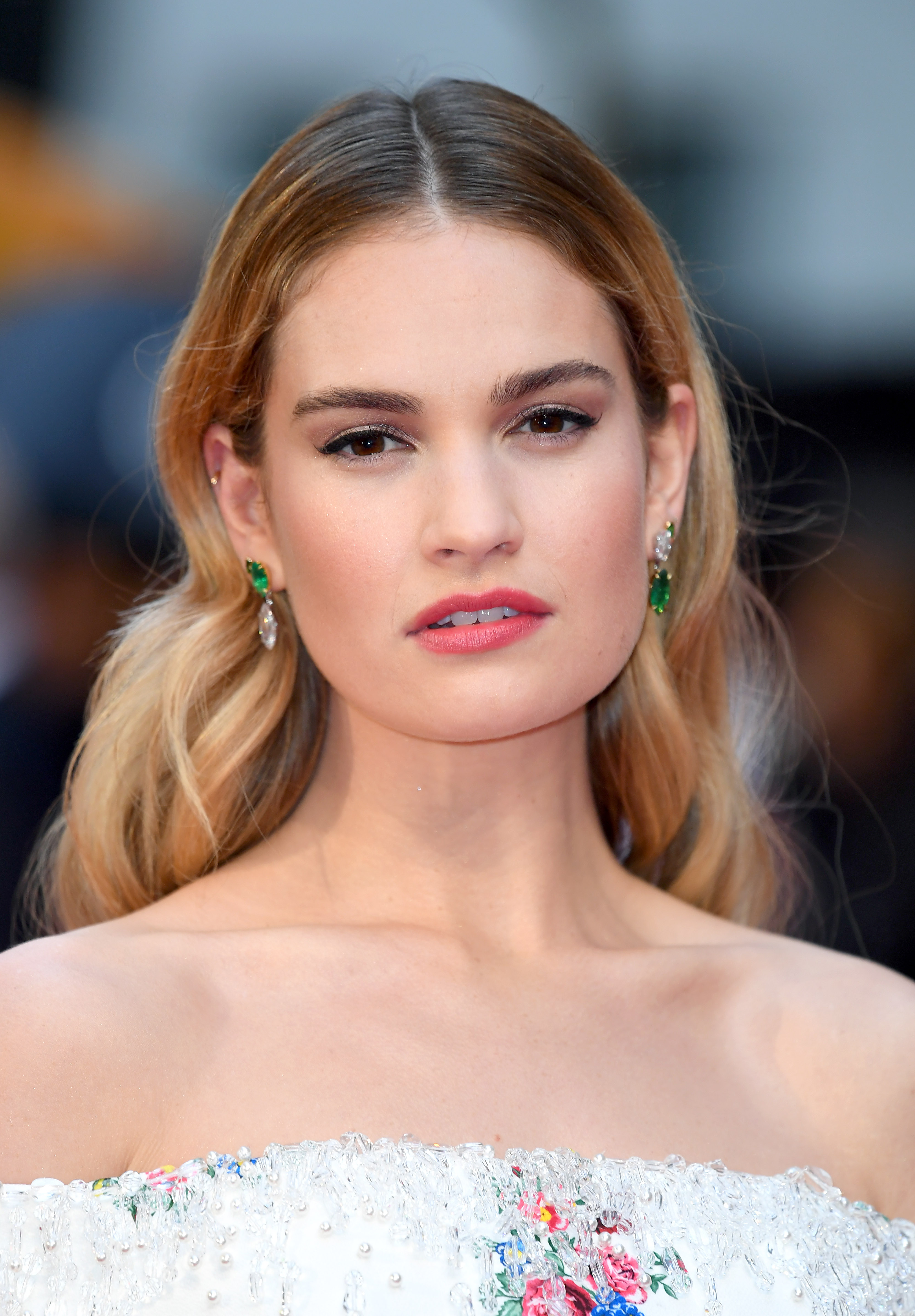 Lily James looks completely unrecognisable with blue eyes