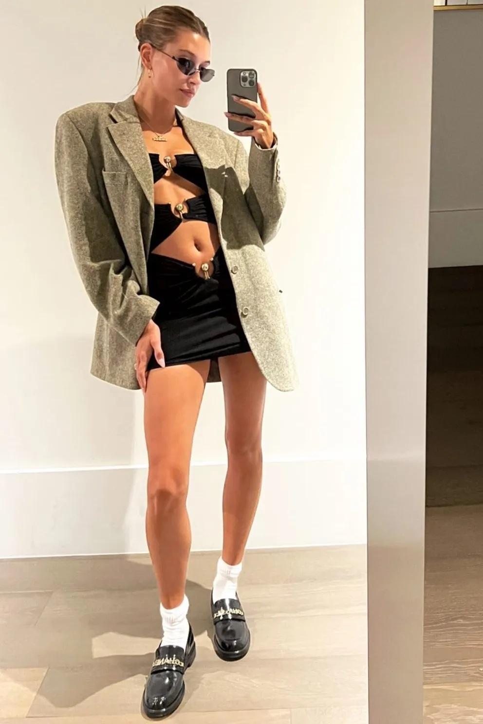 Hailey Bieber Paired a Sexy Little Top With a Ridiculously