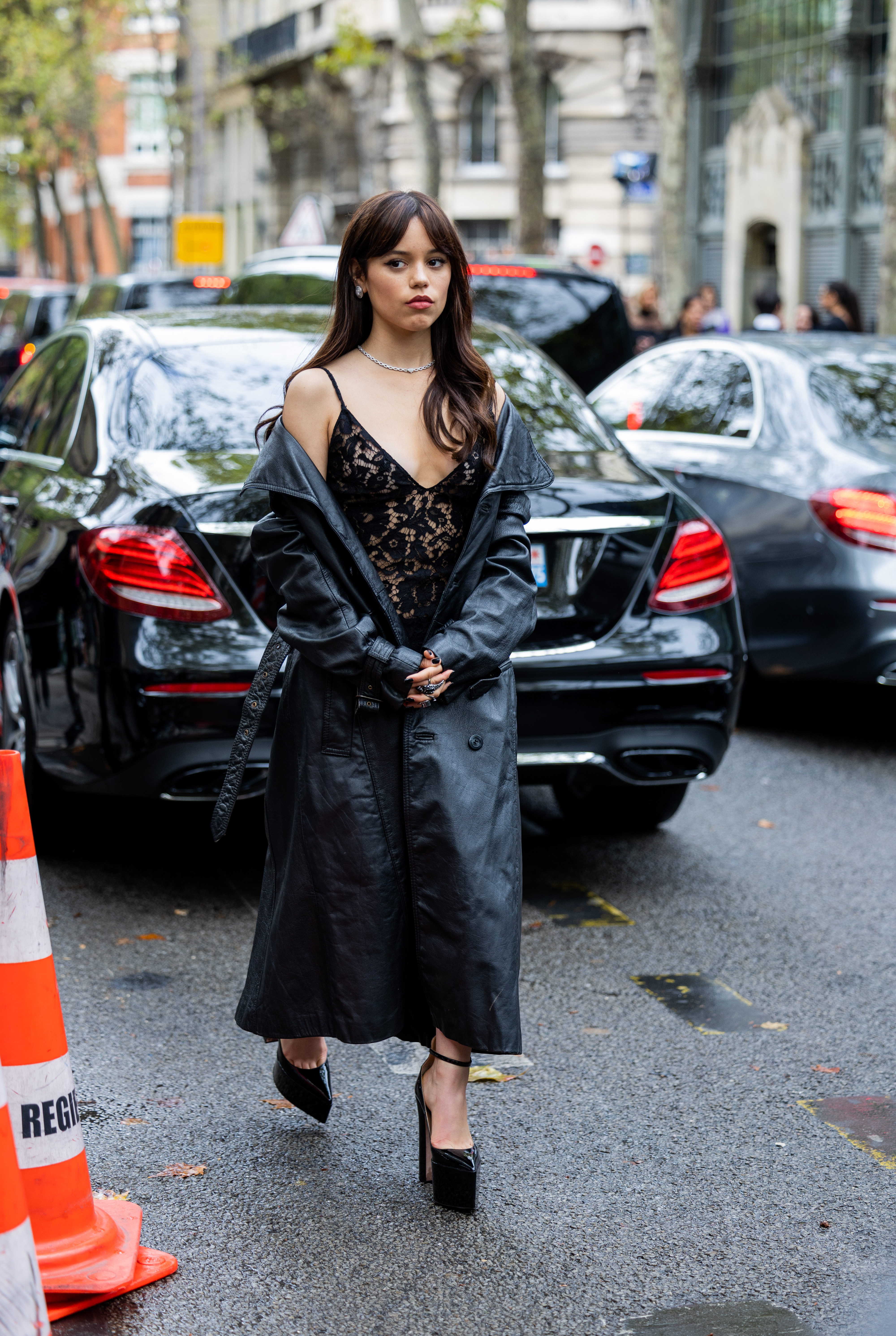 Wednesday Star Jenna Ortega Wore a Goth Sheer Dress and Corset
