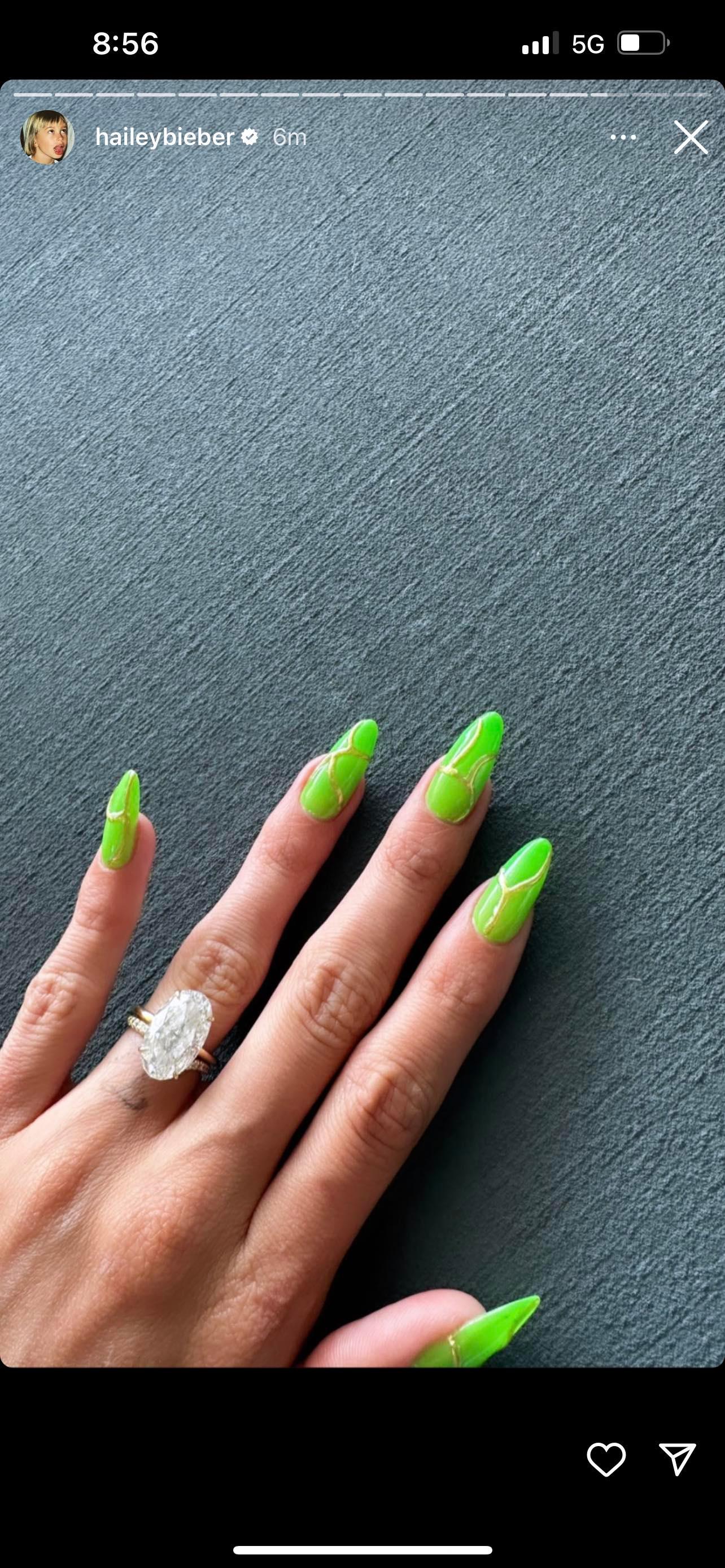 Hailey Bieber Is Showing Off A Glow In The Dark Manicure